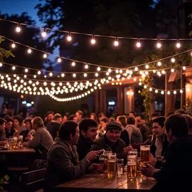 satisfire Illu- Partylichterkette grün 10m Gartenlichterkette 10 kaltweiße LED Biergarten