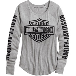 HD Authentic Bar&Shield Rib-Knit Top Grau Damen L