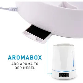 Grundig Luftbefeuchter und Aroma Diffuser 4L - Diffuser Ätherische Öle - Humidifier mit Hygrometer und Zeitschaltuhr - Räume der 15 zu 30m2 - 26 x 15 x 33 CM - Weiß