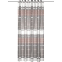 Home Fashion Home WOHNIDEEN Vorhang Anouk Dekostoff Querstreifen mit Effektfransen | Rose | 160 x 140 cm