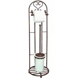 Ambiente Haus Toilettenpapierhalter AMBIENTE HAUS "Antik", braun, B:21cm H:81cm, Eisen, Keramik, Toilettenpapierhalter, antikbraun