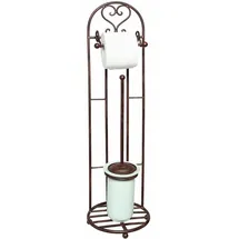 Ambiente Haus Toilettenpapierhalter AMBIENTE HAUS "Antik", braun, B:21cm H:81cm, Eisen, Keramik, Toilettenpapierhalter, antikbraun