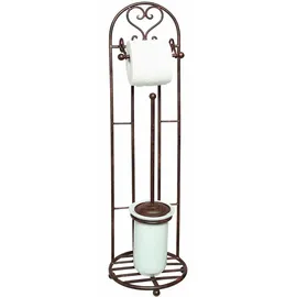 Ambiente Haus Toilettenpapierhalter AMBIENTE HAUS "Antik", braun, B:21cm H:81cm, Eisen, Keramik, Toilettenpapierhalter, antikbraun