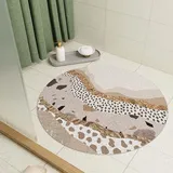 GXXINGIN Runde Duschmatte, 50 cm, Luffa-Badematte für Badezimmer, Dusche, rutschfeste Anti-Schimmel-PVC-Badewannenmatte mit Abfluss, schnelltrocknende Dusch-Badewannenmatte für Nassbereiche