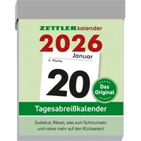 Zettler Tagesabreißkalender M 2026 5,4x7,2 cm Bürokalender 1 Tag