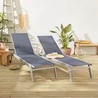 Alice's Garden Set mit 2 ELSA Sonnenliegen aus grauem
