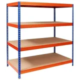 Mammut Weitspannregal Blau-Orange Traglast 1200 kg 160 x 150 x 80 cm