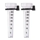 relaxdays 4 x Regenmesser Regenmesser weiß