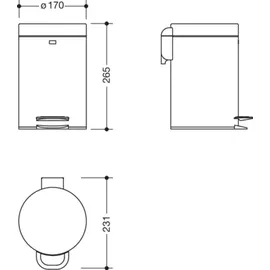 Hewi Abfallbehälter 3 l Weiß