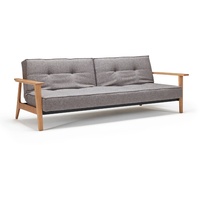 INNOVATION LIVING Schlafsofa Splitback Frej Eiche Stoff Grau Grey