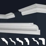 Marbet Design Stuckleisten XPS Styropor weiß - Deckenleisten Deckenstuck Leisten E-Leisten - (50 Meter / 25 Leisten E-14)