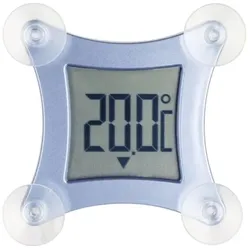 TFA Dostmann Digitales Fensterthermometer POCO, blau-metallic, 30.1026