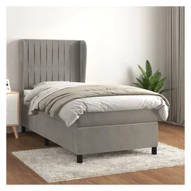 vidaXL Boxspringbett 100 x 200 cm Hellgrau