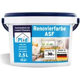 plid Plid® Renovierfarbe ASF 2,5l für alle Wände [DAUERHAFTER SCHIMMELSCHUTZ] - Farbe für feuchte Räume, Bad & Küche - Effektiver Schutz- Made in Germany