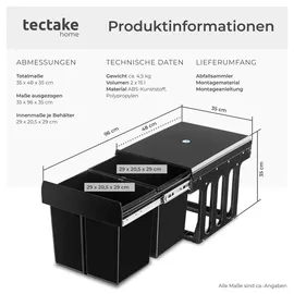 Tectake Ashlyn 30 l Schwarz