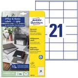 Avery Zweckform Etiketten, 70x41mm, weiß, 10 Blatt (210 Etiketten) (3481-10)