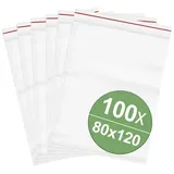 Quadrios Druckverschlussbeutel ohne Beschriftungsstreifen (B x H) 80mm x 120mm Transparent Polyethylen 100St.