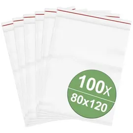 Quadrios Druckverschlussbeutel ohne Beschriftungsstreifen (B x H) 80mm x 120mm Transparent Polyethylen 100St.
