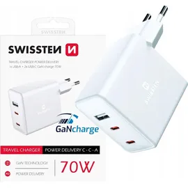 Swissten GaN Travel Charger USB-C / Weiß
