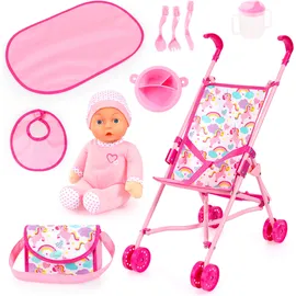 Bayer Puppenbuggy Einhorn pink