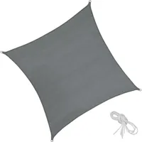 Tectake Sonnensegel quadratisch grau Kunststoff, , , 360x360 cm