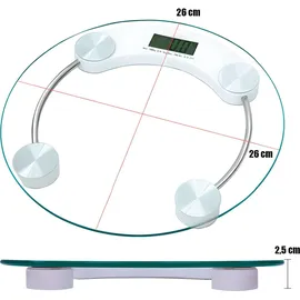 Retoo Personenwaage mit Step-On Technologie Hochpräzise Sensoren aus gehärtetem Glas Waage Personen LCD bis 180kg 100gr Gewichtswaage kg lbs St Transparent