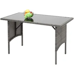 Poly-Rattan Esstisch MCW-G16, Esszimmertisch Gartentisch Tisch, Gastronomie 112x60cm ~ grau