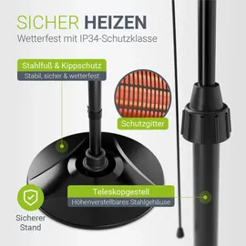 Juskys Infrarotstrahler 2000 W Schwarz