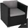 Tectake Rattansessel Gartensessel 70 x 69 x 65 cm schwarz