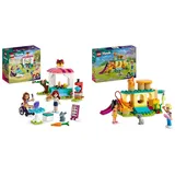 LEGO Friends Pfannkuchen-Shop Set, Kreatives Spielzeug & Friends Abenteuer auf dem Katzenspielplatz, Set mit Spielzeug-Tieren und Figuren