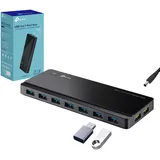 TP-Link UH720 USB 3.0 Hub mit netzteil, 2 × 2,4A Ladeports, 5 Gbit/s High-Speed USB Splitter, Netzadapter & USB-Kabel, kompatibel mit Windows, Mac OS, Linux, für Laptop, PC, Tablet