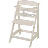 roba Babyhochstuhl Sit Up Flex - Mitwachsender Hochstuhl aus Holz - Verstellbarer Kinderhochstuhl mit Schrittgurt - ab 6 Monaten bis 70 kg - Cashmere/Beige