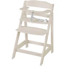 roba Babyhochstuhl Sit Up Flex - Mitwachsender Hochstuhl aus Holz - Verstellbarer Kinderhochstuhl mit Schrittgurt - ab 6 Monaten bis 70 kg - Cashmere/Beige