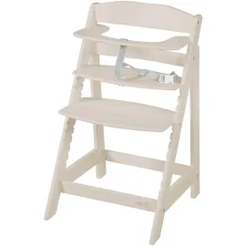 roba Babyhochstuhl Sit Up Flex - Mitwachsender Hochstuhl aus Holz - Verstellbarer Kinderhochstuhl mit Schrittgurt - ab 6 Monaten bis 70 kg - Cashmere/Beige