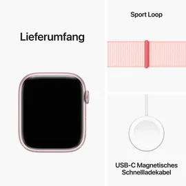 Apple Watch Series 9 GPS + Cellular 45 mm Aluminiumgehäuse rosé, Sport Loop hellrosa One Size