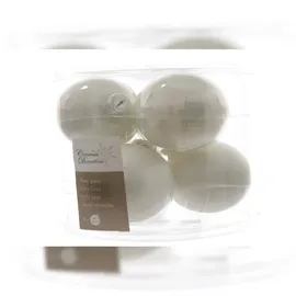 Kaemingk Weihnachtsbaumkugeln Glas Ø 8 cm 6 Stück winterweiß emaille/matt