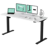 FLEXISPOT Schreibtisch Basic-Series (mit einteiligen Tischplatten), Elektrisch höhenverstellbarer Schreibtisch, 2- Fach-Teleskop schwarz 160 cm x 80 cm