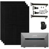 Anker Balkonkraftwerk Solix Solar-Komplettset 1780W mit Solarbank E1600 2 Pro mit Halterung, 1780 W, N typ Glas-Glas, Vollschwarz, (4-St., 4*445W Solarmodul+Solarbank 2 Pro+0/1/2 BP1600+ 0/1 Smarter Zähler), integriertem Wechselrichter, Wifi, Bluetooth, IP67 schwarz