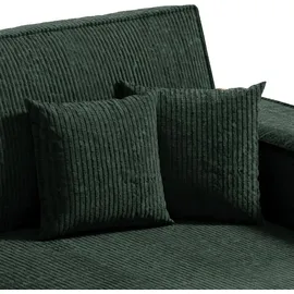 petits-meubles Eckcouch Cord 3-Sitzer Tannengrün