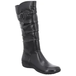 Schlupfboots JOSEF SEIBEL "NALY 41", Damen, Gr. 37, XS-Schaft, schwarz, Leder, casual, Schuhe, Stiefel, Schlupfstiefel, Winterstiefel mit Raffungen und XS-Schaft