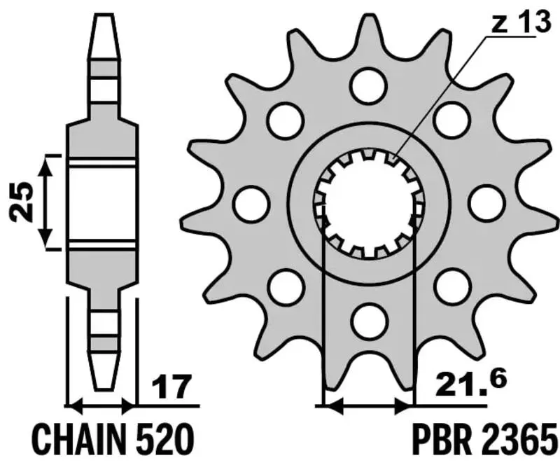 PBR Stahlstandard-Frontzahnrad – 520