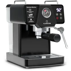 Libeica Espressomaschine   1350 W   19 bar   Touch    Edelstahl   Temperatur- und Druckanzeige Schwarz