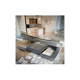 masseno Eckcouch Velours 3-Sitzer Grün