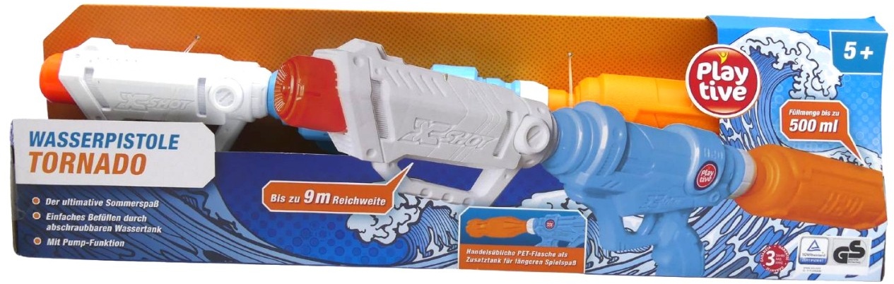 Playtive Wasserspritzpistole Tornado 500ml Kinder Spaß Spielzeug Sommer