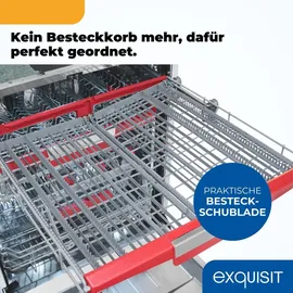 Exquisit EGSP9614-E-031B Einbau-Geschirrspüler (vollintegrierbar, 598 mm breit)