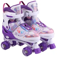 LUCKZON Rollschuhe für Kinder, verstellbare leuchtende Rollschuhe für Mädchen, Quad Skate Mit Leuchtenden Rädern Für Anfänger lila