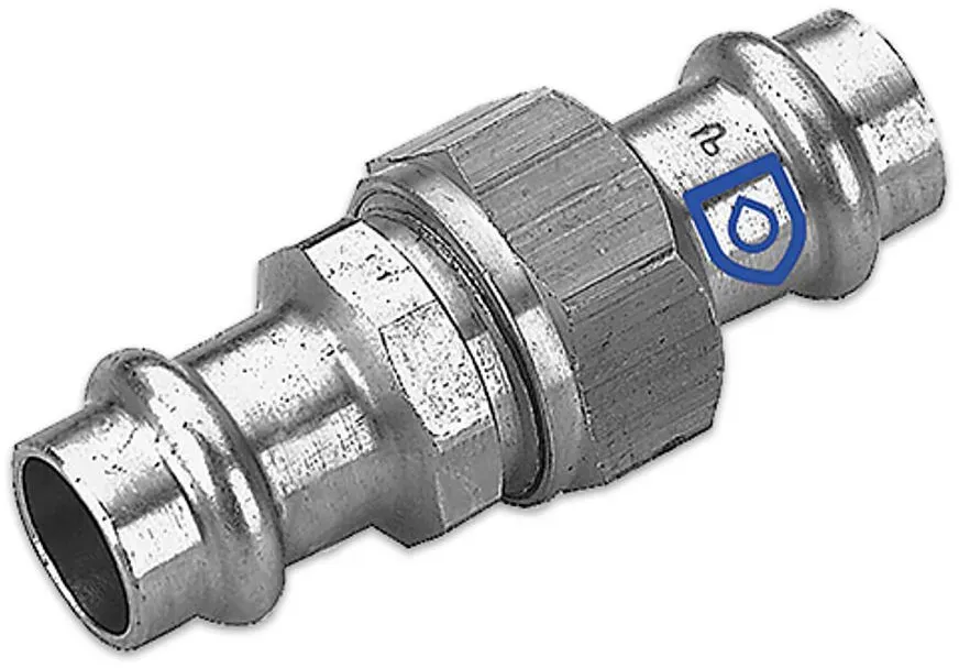 Edelstahl Pressfittings Doppelverschraubung, Kontur V (Ausführung: 28 mm)