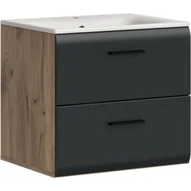 WELLTIME Waschbeckenunterschrank FLORENZ 60 x 53 cm Schwarz
