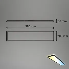 Briloner - LED Deckenlampe 98cm mit indirektem Licht, flach, dimmbar, Fernbedienung,