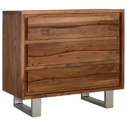 Kommode Massivholz Holzkommode aus Akazie Massivholz mit drei Schubladen